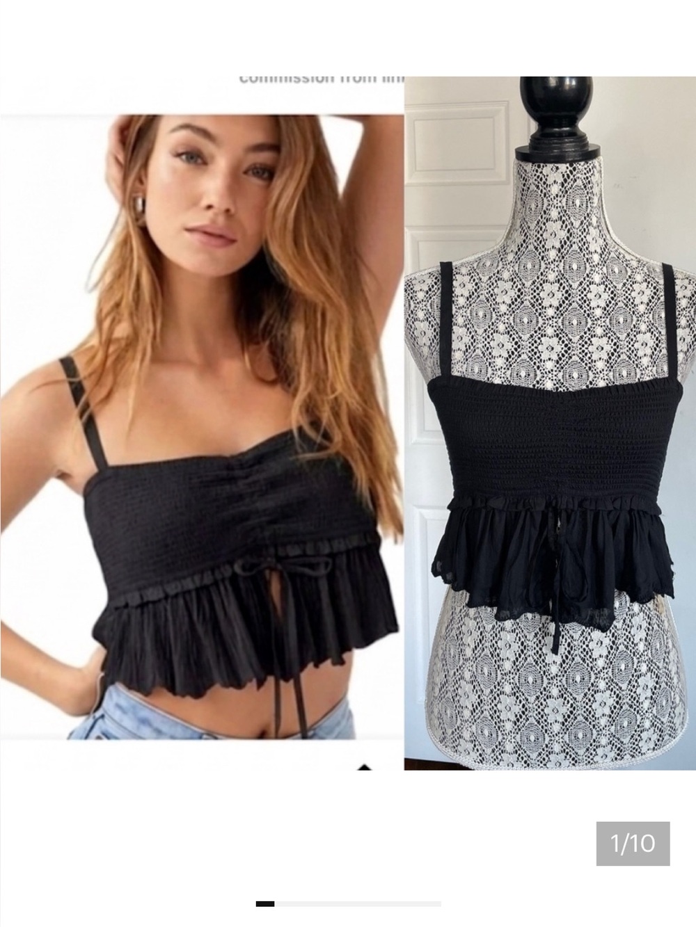 Aritzia La Boheme Dareau Cropped Tank Top Cami. Small.